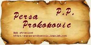 Persa Prokopović vizit kartica